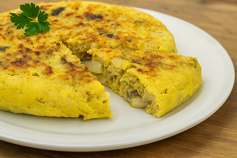 TORTILLA DE POLLO Y QUESO